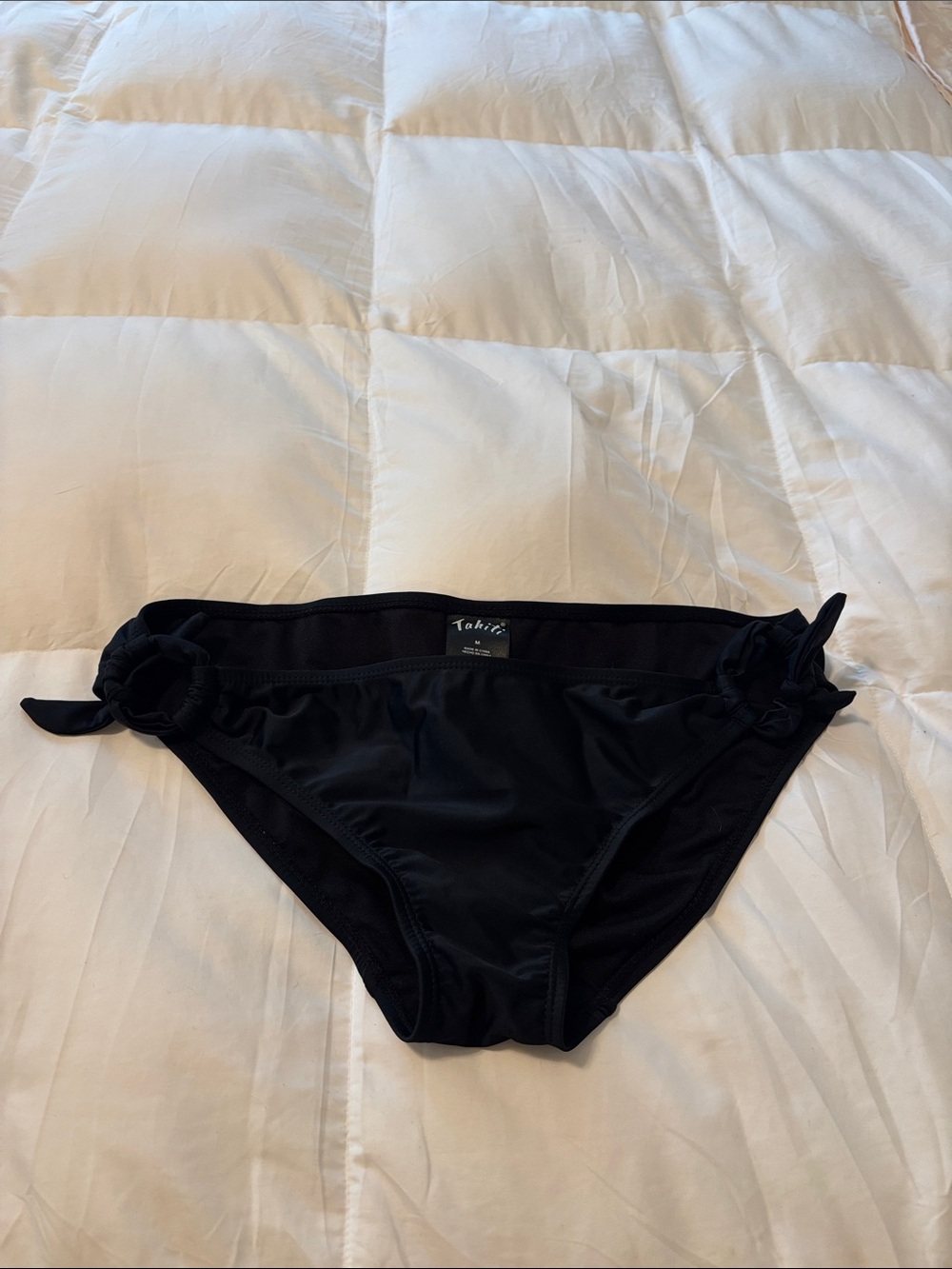 Tahiti Black Bikini Bottom with Side Ties Sz M